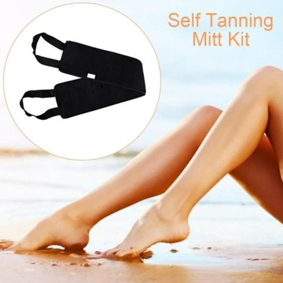 SELF TANNER APPLICATOR LONG STRAP W/ HANDLES APPLY STREAK FREE EVEN REUSABLE - Picture 2 of 6